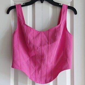 Sincerely Jules Pink Crop Back-Zip Tank Top Women's Size M